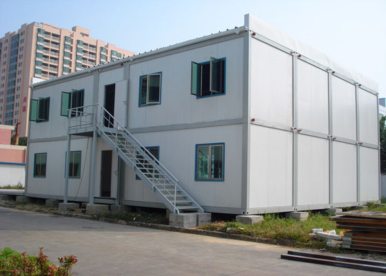 Cina Rumah Modular Kontainer Double - Deck, Rumah Kontainer yang Hidup dengan Tangga Eksternal pemasok