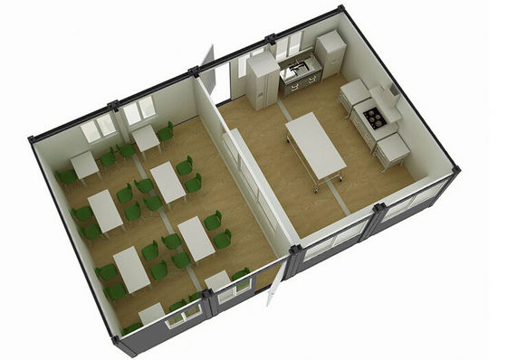 Rumah kontainer yang bisa dilepas prefabrikasi Rumah apartemen mahasiswa yang sudah dibangun