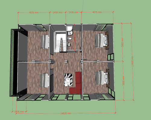 30ft x 20ft Kontainer Rumah Apartemen