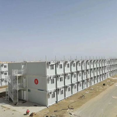 Gempa Dan Angin Tahan 3 Lantai Struktur Modular Rumah Kontainer Untuk Sewa Atau Temporary Situs Pekerja Camping