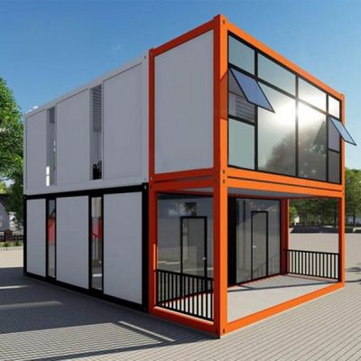 3 Kamar Tidur Rumah Prefabrik Kabin Log Rumah Kayu Rumah Kontainer Prefabrik Konstruksi