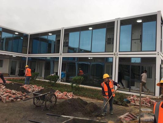 Angin tahan Flat Pack Situs Kabin Detachable 20ft Kantor Kontainer Rumah