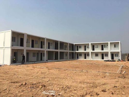 2 Lantai Kabin Portable Situs Kantor Pengiriman Kontainer Rumah siap pakai