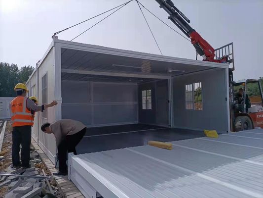 Rumah kontainer lipat portabel 40 kaki 5 menit pasang anti gempa