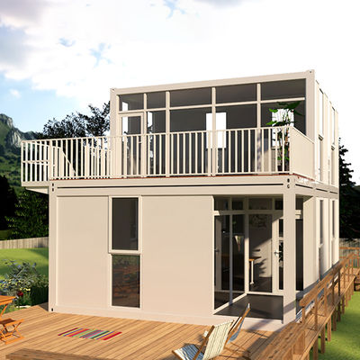 2 Lantai Kontainer Perumahan Sementara Rumah Mini Prefabrikasi Modular