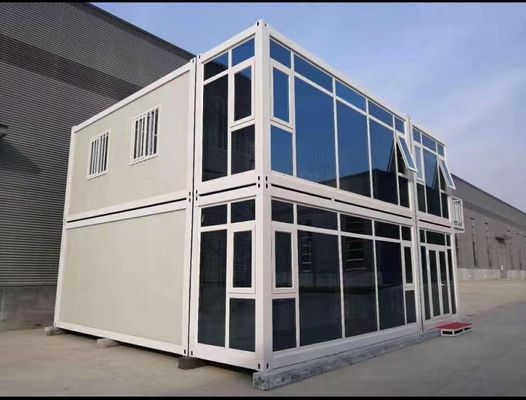 Prefab 2 Kamar Tidur Kontainer Rumah Sandwich Panel Baja Modular Rumah Kecil