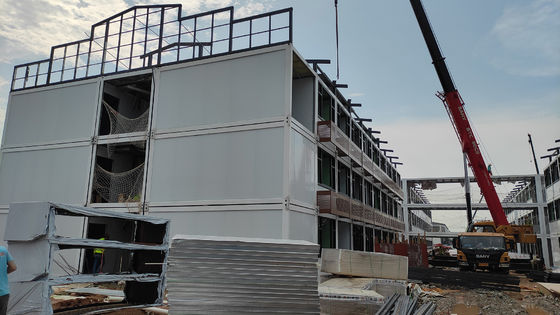 BOX SPACE Tiga Lapisan Untuk Situs Konstruksi Asrama 20ft Prefab Kontainer Rumah Harga Murah Rumah Prefab Besar