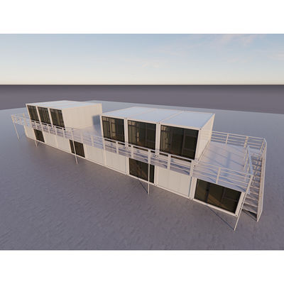 Kantor yang disesuaikan Pod Booth Situs konstruksi sementara Bangunan modular prefab yang dapat ditumpuk dengan perspektif modern
