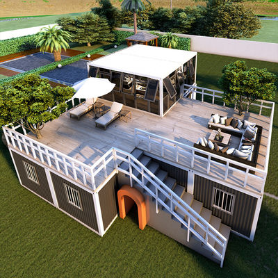 Rumah Gelembung Berukuran 2 Lantai Kontainer yang Bisa Dipisahkan Rumah Modular Prefabrikasi Rumah Lipat Portable