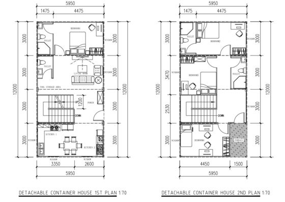 4 kamar tidur Flat Pack Container House Prefabricated Modular Container Homes Customized Container House dengan furnitur