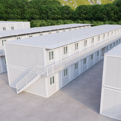 Rintangan Gempa Prefab Eco House Log Cabin Kits Prefab 4 Kamar Tidur Rumah Modular Baja Disesuaikan Dari Cina