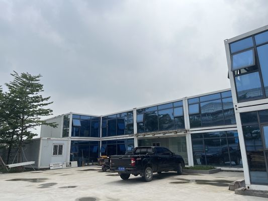 Baja Ringan Kantor Kontainer Prefabrikasi 40ft Desain Modular Kontainer Dua Lantai Bangunan Kantor Dengan Isolasi