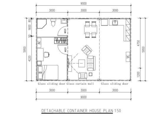 Desain Modular Prefab Shipping Container House Dengan Sistem Knock Down Detachable Container House