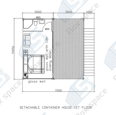 BOX SPACE Rumah kecil siap untuk dikirim 3 kamar tidur Rumah prefabrikasi Villa mewah Rumah kontainer modular prefabrikasi Siprus