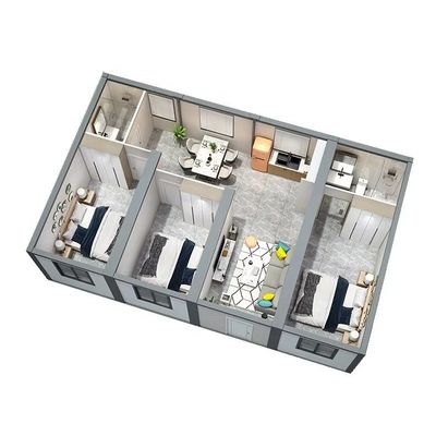 Rumah Kontainer Modular Ramah Lingkungan Prefab Rintangan Angin 120KM/H