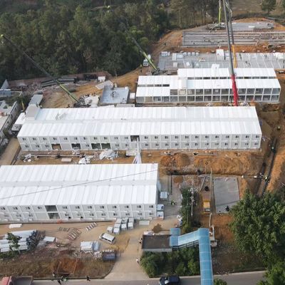 Kits Rumah Prefab Di Puerto Rico Kontainer Kantor 2 Lantai Kabin Portable Stackable Untuk Pekerja Situs Pertambangan