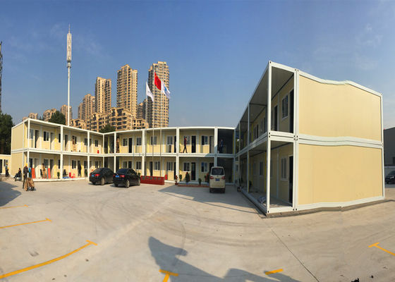 Cina Area Resmi Flat Pack Gedung Kantor Dua Kisah Dengan Struktur Rangka Baja Galvanis pabrik
